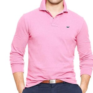 Casual overhemden voor heren Lente/herfst 100% katoenen revers POLO met lange mouwen Business Casual geborduurde vis Eenvoudig sport Losse top S-5XL 231021