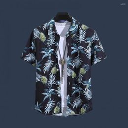 Camisas casuales para hombres camisa para hombres estilo tropical con estampado colorido tela seca rápida para la playa de vacaciones flojo