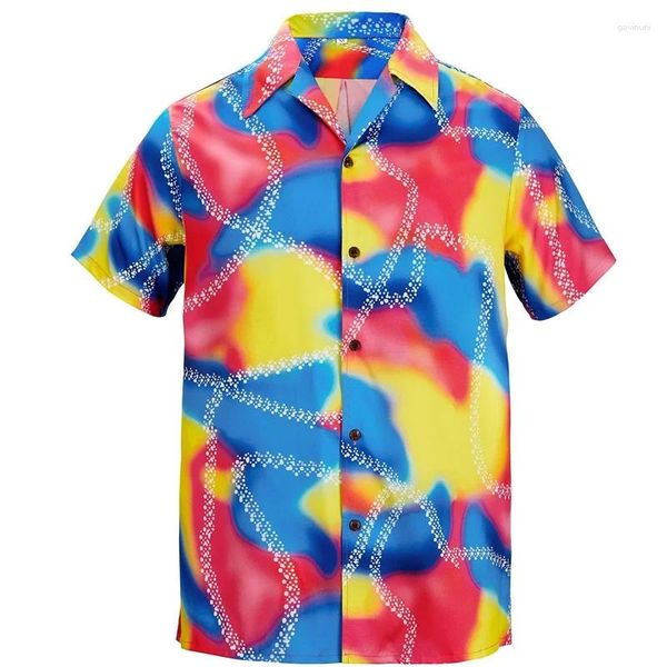 Chemises décontractées pour hommes chemises de plage à manches courtes hommes vêtements de costume des années 80 pour 3D imprimé complet drôle vintage t women rétro disco bouton
