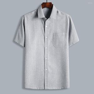 Chemises décontractées pour hommes T-shirt à manches courtes pour hommes Chemise boutonnée d'été pour hommes à rayures Polo ample pour un usage quotidien