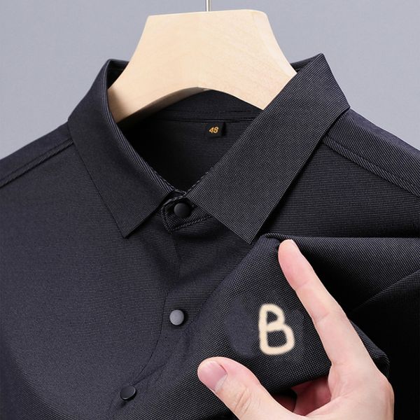 Camisas casuales para hombres Hombres Color sólido Camisa de solapa clásica Tendencia Tela de alta calidad Diseñador de negocios Top de manga larga M-4XL