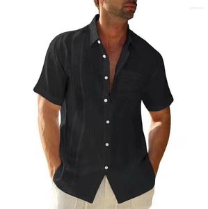 Camisas casuales para hombres Hombres Verano Guayabera Cuban Beach Tees Vestido de manga corta Camisa Blusa Top Moda Camiseta transpirable