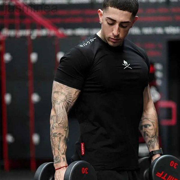 Chemises décontractées pour hommes T-shirts Fashion Summer Body Body Body Body Tshirt Men Men Gym Fitness Workout Office Office Muscle 2449