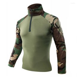 Camisas casuales para hombres Hombres camiseta táctica Camuflaje de manga larga Camisa del ejército de EE. UU. Tatico Tops Camiseta de combate militar Hombre Ropa de caza