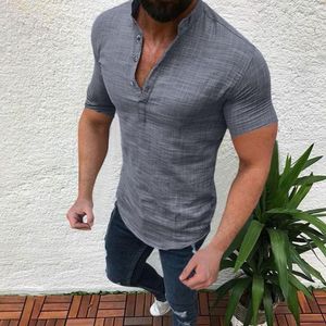 Casual shirts voor heren mannen Top Solid Color Soft Match broek Pure zomer T-shirt mannelijke kleding