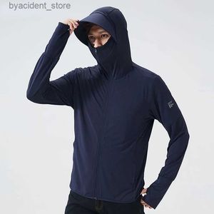 Casual overhemden voor heren Windjack voor heren Zonbeschermingskleding Upf 50 UV-blokkap Dunne bovenkleding Zomerjas Sport Camping Vissen Huidjas L240308