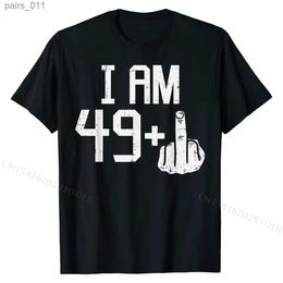 Casual shirts heren heren 49 1 plus middelvinger 50e verjaardag cadeau t-shirt patroon katoenontwerp yq240409