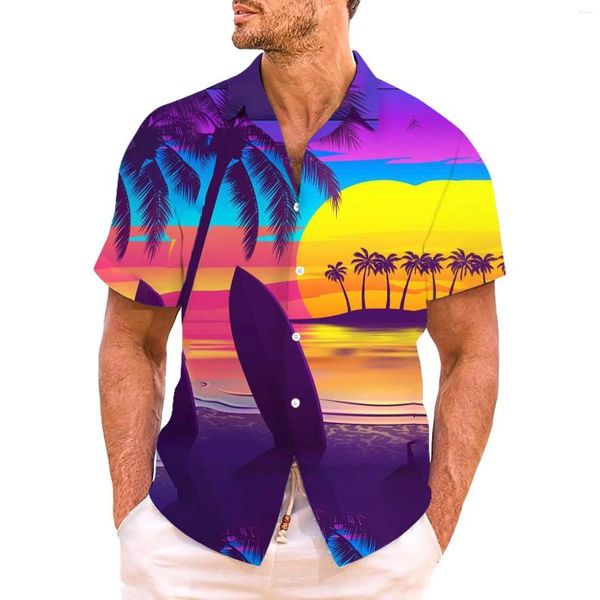 Chemises décontractées pour hommes Hommes Big et Tall manches longues T Style tropical Imprimer Tendance Chemise courte Lady Tunique