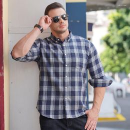 Mannen Casual Shirts Heren Grote En Lange Plaid Flanel 10XL Plus Size Lange Mouw Button Down Shirt Camisas De hombre