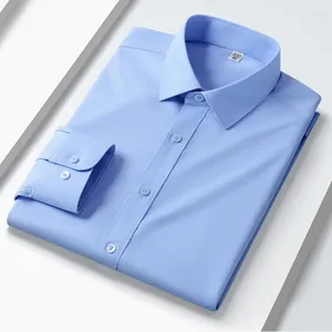 Chemises décontractées pour hommes Hommes d'affaires classiques à manches longues Modal Confortable Facile d'entretien Chemise habillée formelle Standard Fit Male Workwear