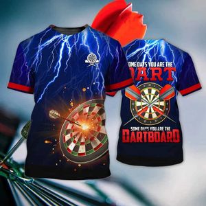 Heren Casual Shirts Heren Darts Bedrukte T-shirts Nieuwe Casual Korte Sle Vintage 2022 T-shirt voor Mannen Cool Grappige Heren Kleding Tops streetwear TeesC24315