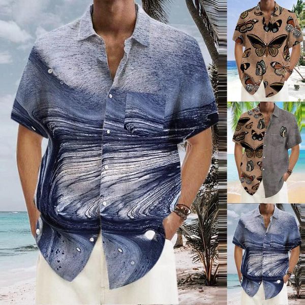 Chemises décontractées pour hommes Vêtements de créateurs pour hommes Porte-chemise élégant Hommes Stéréoscopiques Manches courtes Séjours pour Blusa Masculina