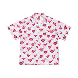 Heren Casual Shirts Heren Designer T Mode 20Ss Pocket Shirt met korte mouwen Fl Of Love Hawaii Losse High Street S-Xlmens Drop Delivery Dhe98