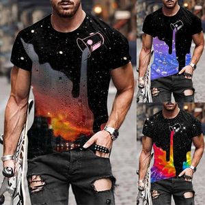 Camisas casuales para hombres Camisa de vestir para hombres Botón Collar Men Fashion Top Street 3d Impresión digital Redonda para lino