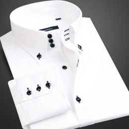 Casual shirts voor herenhemden Mens Jurk Spring en herfst Hoge kwaliteit Mannelijke Koreaanse Koreaanse Koreaanse Slim Fit Business White Collared oversized 230201