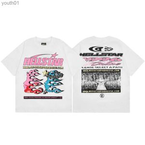 Camisas casuales para hombres para hombres Hell Star Shirt Clothing Hip Hop Head impresa Hellstar High Street Hombres de manga corta Top Stick Driller Diseñador Tshirt7ZyB