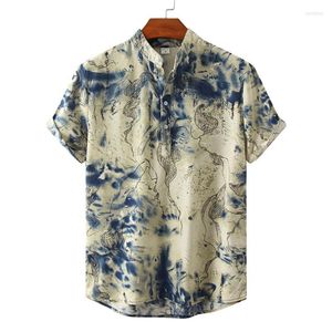 Chemises décontractées pour hommes Hommes de luxe Designer Marque Couleur Splash Encre Peinture Floral Imprimé Pull Manches Courtes Chemise Blouse