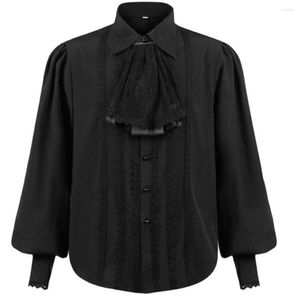 Chemises décontractées pour hommes Chemise de pirate pour hommes Vampire Renaissance Victorien Steampunk Gothique À Volants Chemisier Médiéval Halloween Costume Vêtements