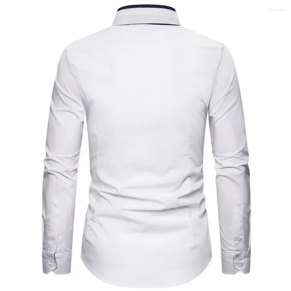 Camisas informales para hombre, camisa con estampado para hombre, cuello clásico formal, blusa de manga larga, solapa, Top doble T, Tops transpirables para hombre