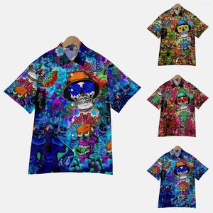 Chemises décontractées pour hommes Hommes imprimés hawaïens à manches courtes Boutonné Chemise de plage Lâche Tunique Top Poche T Pantoufle Chaussettes pour filles