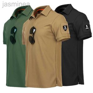 Casual shirts heren heren snel droge geborduurde polo shirts zomer aangepaste plus size militaire kleding tactische vlakte turn-down leger t-shirts 2449