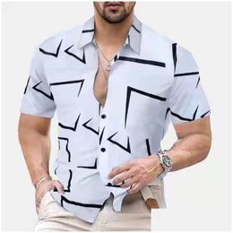 Chemises décontractées pour hommes Chemise pour hommes Motif de mode hawaïenne Imprimer Printemps Été Blouse à manches courtes Tops Loos E Drop Livraison Vêtements Clo Dhxfl