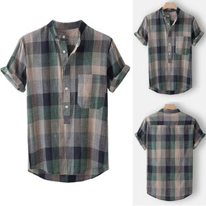 Chemises décontractées pour hommes chemises pour hommes revers de mode d'été multi-poche pure couleurs courtes à manches courtes à manches plus top top taille