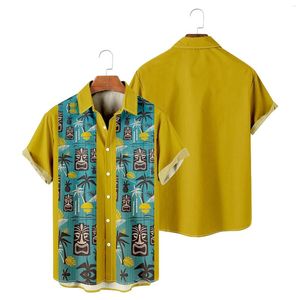 Hommes chemises décontractées hommes costume barboteuse imprimé hawaïen à manches courtes boutonné chemise de plage pour homme coton T hommes doux