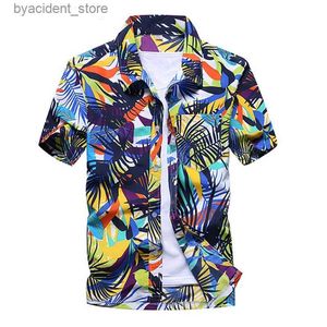 Chemises décontractées pour hommes Mentes Summer Beach Hawaiian Shirt 2023 Marque à manches courtes plus taille de fleur