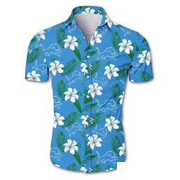 Chemises décontractées pour hommes Chemise à fleurs d'été pour hommes Detroit Streetwear Blue Cartoon Lions Shirtmens Drop Delivery Vêtements Vêtements Dhvsp