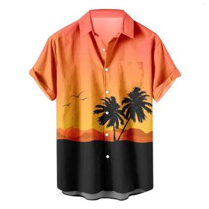 Chemises décontractées pour hommes Chemise imprimée de loisirs d'été pour hommes Chemise à manches courtes Fleur géométrique Vêtements pour hommes Art 3d Impression numérique Beaux hommes