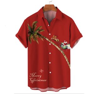 Casual overhemden voor heren Molilulu Limited Kerstdag Creatief ontwerppatroon Korte mouw Ademend Los bedrukt Hawaiiaans 230309