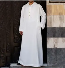 Chemises décontractées pour hommes Vêtements islamiques musulmans hommes Jubba thobe robe Abayas long Robe Saudi rayé Abaya marocain caftan islam dubaï arabe