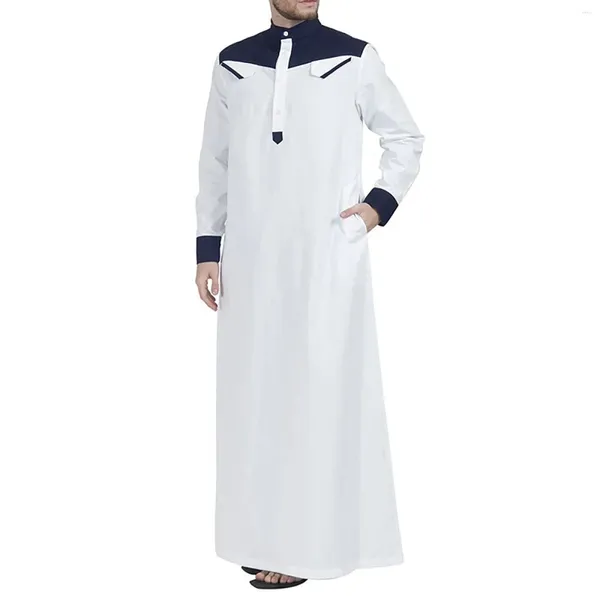 Chemises décontractées pour hommes Musline Couleur solide Robe Arabe chemise arabe