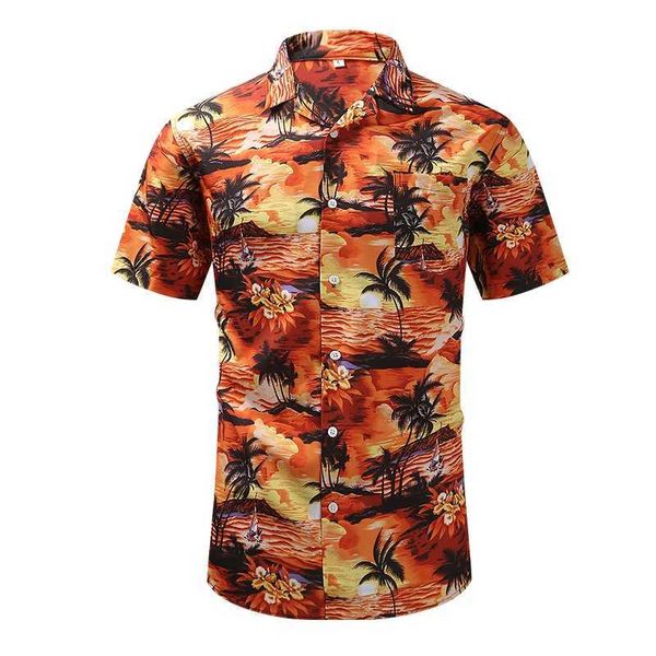 Chemises décontractées pour hommes Nouveau Haiian Flower Chemise pour hommes imprimé Short-Sled Summer Beach Vêtements de mode décontractés pour les jeunes et les personnes d'âge moyenC24315
