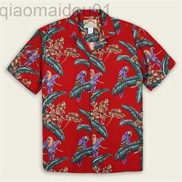 Chemises décontractées pour hommes Nouvelles chemises pour hommes Hawaii Tropical Style Parrot Print Manches courtes ha Chemises Style cubain Summer Plus Size Casual L230721