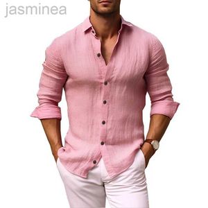 Chemises décontractées pour hommes nouveaux hommes décontractés Blouse vintage Fashion Cotton Linage crêpe à manches longues Spring Automne Casual Handsome Male Business Shirts 2449