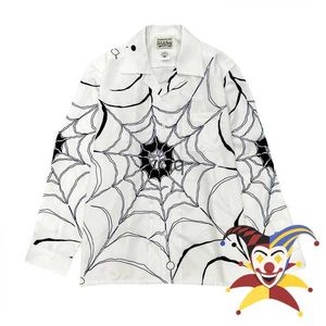 Chemises décontractées pour hommes Nouveau modèle de toile d'araignée Wacko Maria Chemise Hommes Femmes Chemises hawaïennesyolq