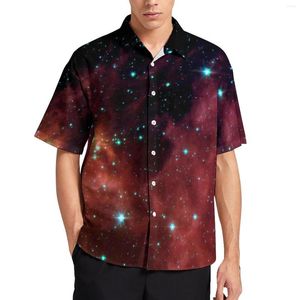 Casual shirts voor heren Night Sky Sky Print Shirt Fashion Orion Nebula vakantie los