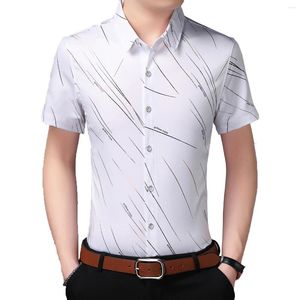 Chemises décontractées pour hommes sans repasser chemise hommes hommes à manches courtes à manches courtes mâles de bureau de bureau de bureau de bureau masculin 5xl 6xl 7xl