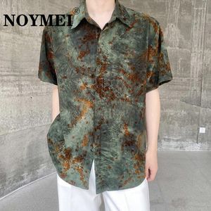 Chemises décontractées masculines Noymei été 2024 Chinois Velvet Velvet Men Shirt Jacquard Bapier à manches courtes Couleur Couleur de mode masculine Top Tendy