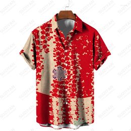 Camisas casuales para hombres en línea Patrones divertidos Chic de manga corta con botones Ropa de diseñador Hippie Hawaiano Impreso a la moda