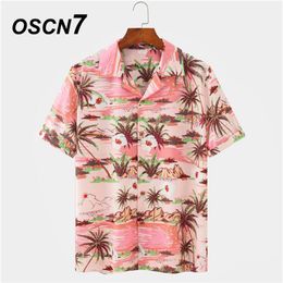 Camisas casuales para hombres OSCN7 Camisa de manga corta impresa Hombres Street 2021 Hawaii Beach Oversize Mujer Moda Harujuku para 156186G