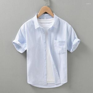 Casual shirts voor heren Oxford Cotton Men Mode gestreepte shirt met korte mouwen MAN Groot formaat knoop