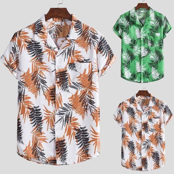 Chemises décontractées pour hommes Pack de T Mens Fashion Ethnic Short Sleeve Printing Shirt Blouse T-shirt Dry Clothe