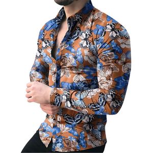 Casual shirts voor heren pyjama romper wit shirt shirt heren heren herfst en winter bedrukte lange mouwen knoop s korte mouw shirtmen's