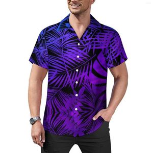 Mannen Casual Shirts Palm Bladeren Tropisch Blad Strand Shirt Zomer Grappige Blouses Mannelijke Print Big Size 3XL 4XL