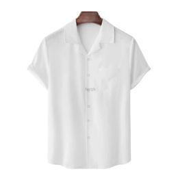 Chemises décontractées pour hommes Parklees Mens Collier cubain blanc Été Nouveau Camp Guayabera Guayabera
