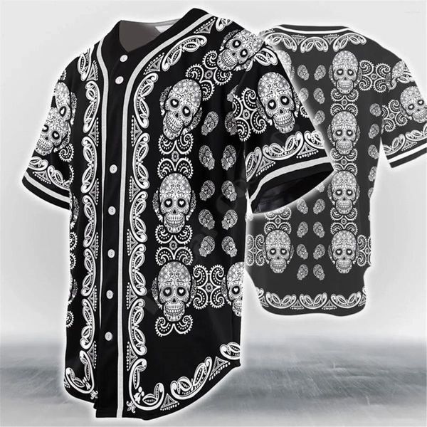 Modèles de chemises décontractées pour hommes Jersey de baseball 3D Tops hip hop imprimés 3D