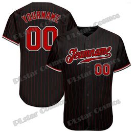 Camisas casuales para hombres Jersey de béisbol personalizado Nombre personalizado y número 3D Impreso Raya Hip Hop Streetwear Hombre Mujer Camisa KS-20